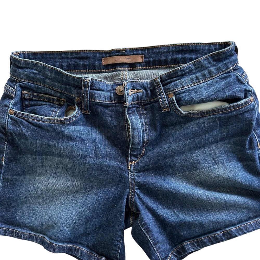 Joe's Jeans "Edlyn" Mid-Rise Dark Blue Denim Shorts Women's Size 27 (B7-1076) - Picture 8 of 12